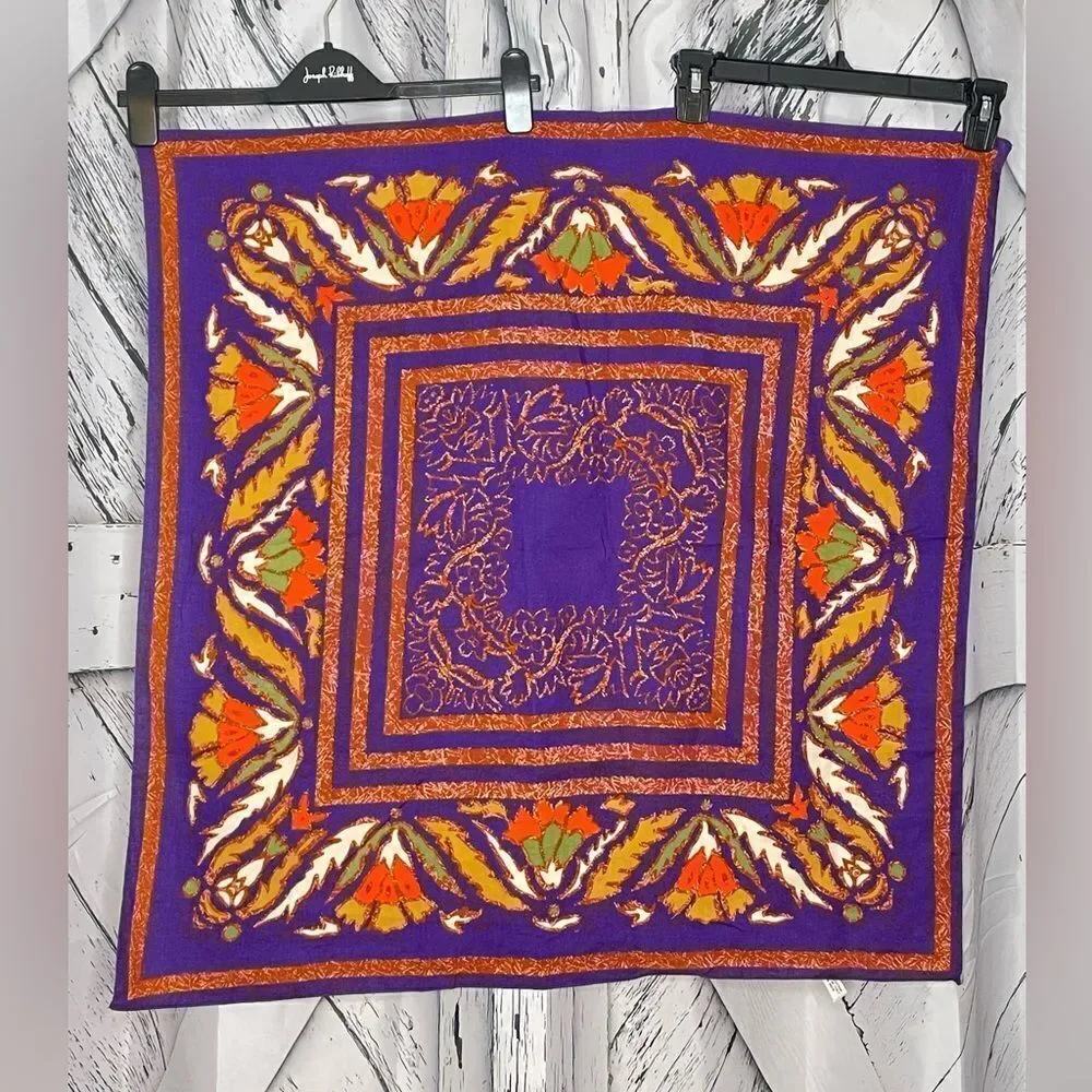 Axcess 100% cotton floral & geometric scarf Made in Italy